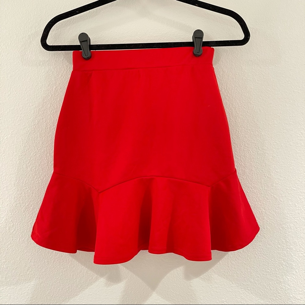 Red Nasty Gal Skater Skirt (NWT)